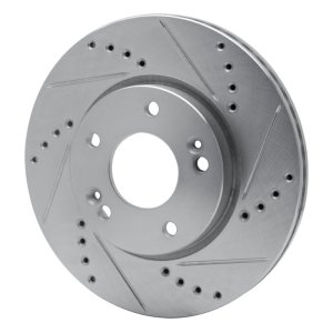 Hyundai Venue Brake Rotor (1) - Front Right - R1 Concepts - Drilled & Slotted - Silver - `11-`25